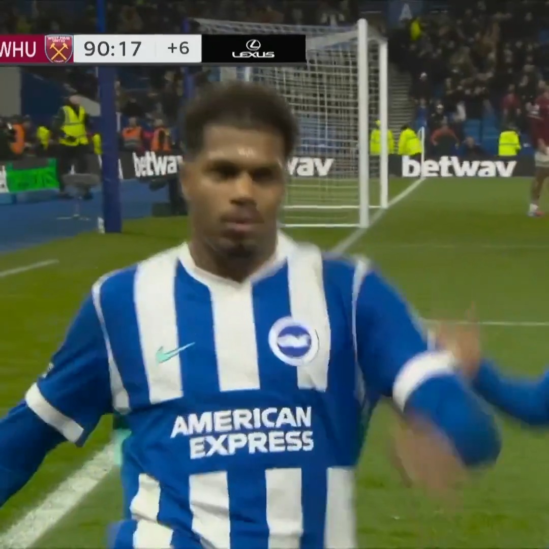 West Ham were minutes away from victory, but a late Brighton equalizer earned them a draw on the South Coast. 🤝