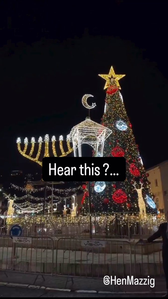 The Holiday of Holidays is back in Haifa 🇮🇱. Jewish, Christian, and Muslim families filling the streets with music, food, and light. One city. Three faiths. This is what coexistence actually looks like. 🕊️
