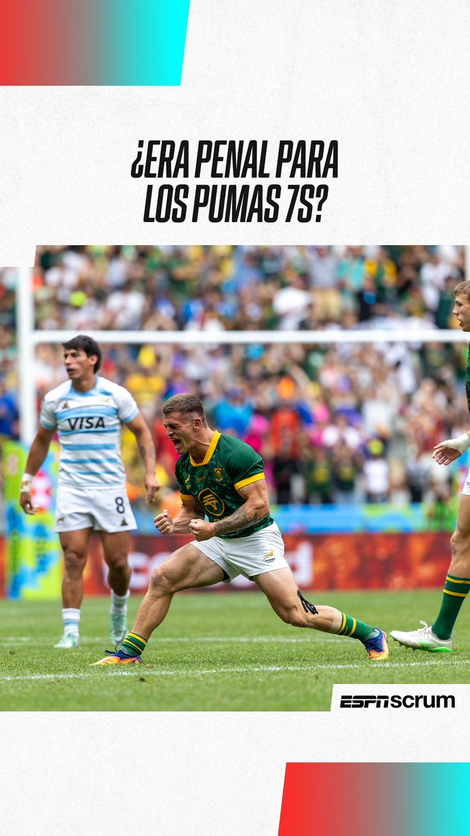 🇿🇦🆚🇦🇷 Sobre el final del partido entre Los Pumas 7s y Sudáfrica se dio esta pesca de Ricardo Duarttee. 🤔 Para vos, ¿fue lícita o era penal para Argentina? ➕ Mirá el mejor rugby en Disney+ Plan Premium.