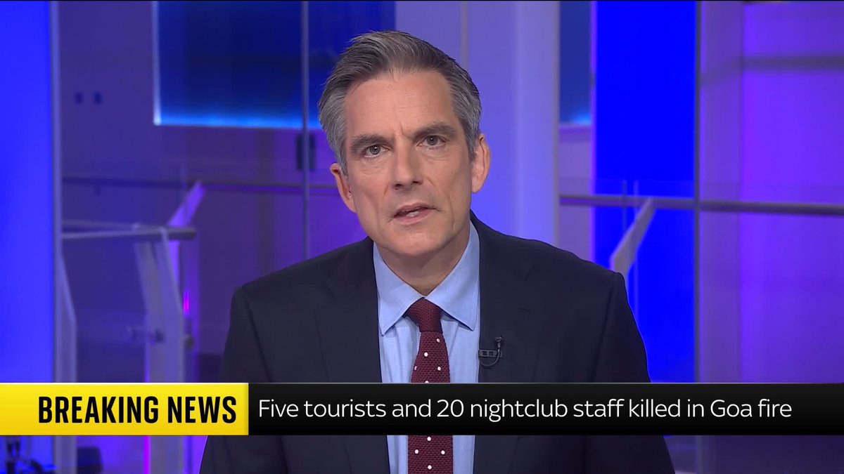 BREAKING: Five tourists and 20 nightclub staff were killed after a fire at a nightclub in Goa. Read the full story here: 📺 Sky 501, Virgin 602, Freeview 233 and YouTube