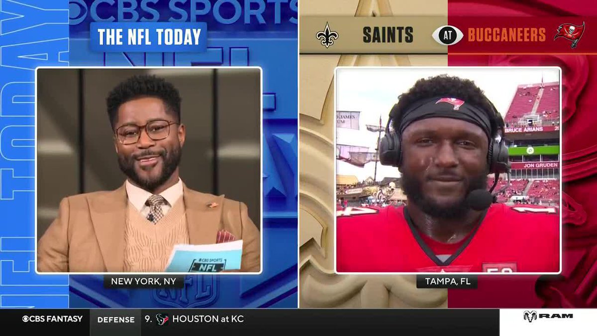 .Tampa Bay Buccaneers WR Chris Godwin Jr. stopped to chat with Nathaniel E Burleson before his Bucs take on the Saints