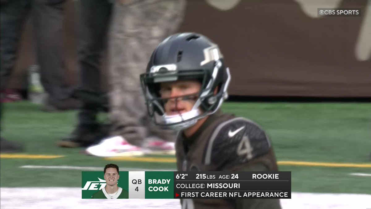 Brady Cook is in at QB for the Jets