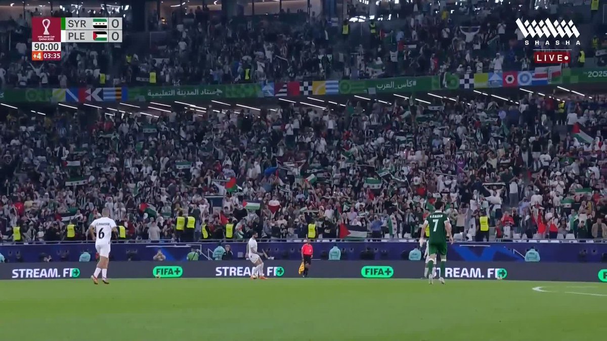 🚨🚨🚨🚨🚨🚨🚨🚨 لحظة للتاريخ!!!! منتخب فلسطين 🇵🇸 و منتخب سوريا 🇸🇾 يتأهلون سويًا رسميًا لدور ربع النهائي في كأس العرب!!!!! الـنتيجة 0-0 تخدم الجميع — الجميع سعيد 🤍