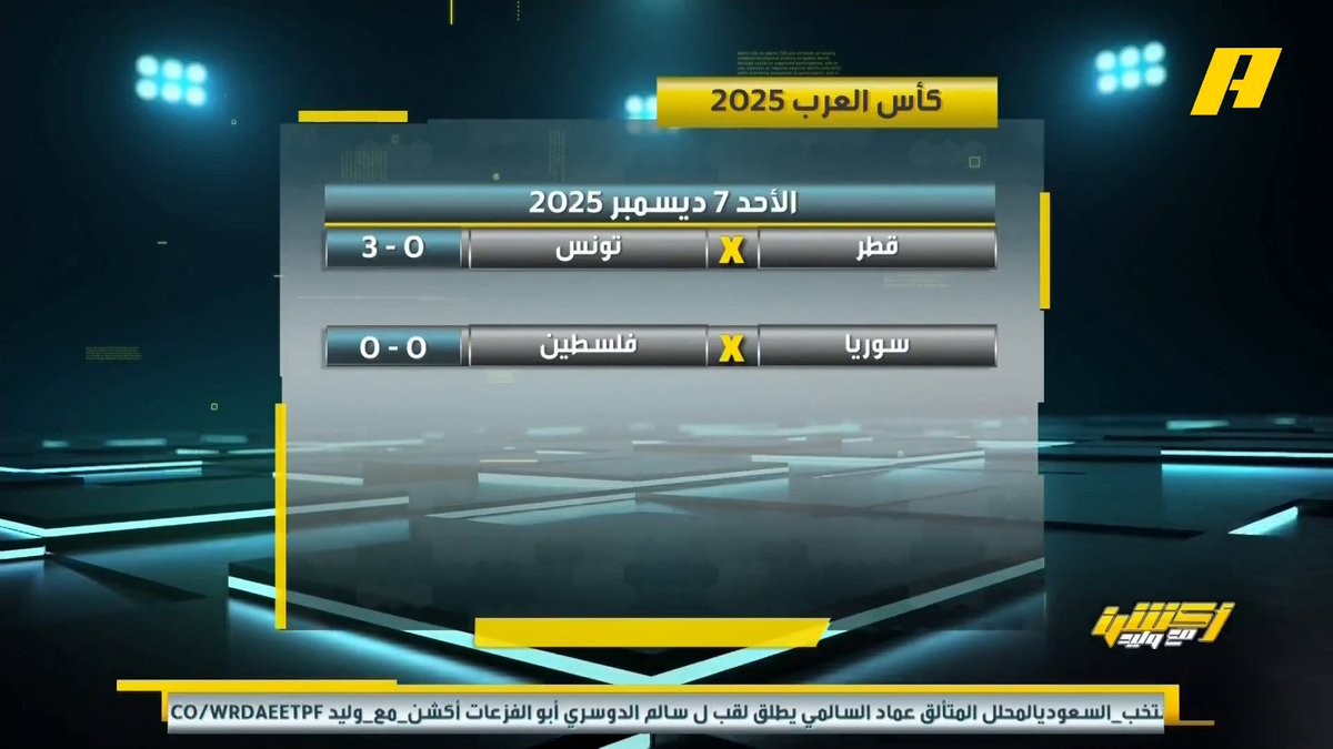 #وليد_الفراج: يجب ان يعي المشككين بأن مستويات منتخب قطر في كأس العرب كانت منخفضة جدا ، بلاش التشكيك في نتيجة #فلسطين_سوريا مجاناً على شاهد برنامج #اكشن_مع_وليد يومياً الساعة 11:00مساءً بتوقيت السعودية على #MBCAction