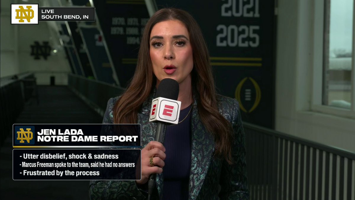 .Jen Lada reports from Notre Dame on the mood surrounding the Fighting Irish after they missed the College Football Playoff.