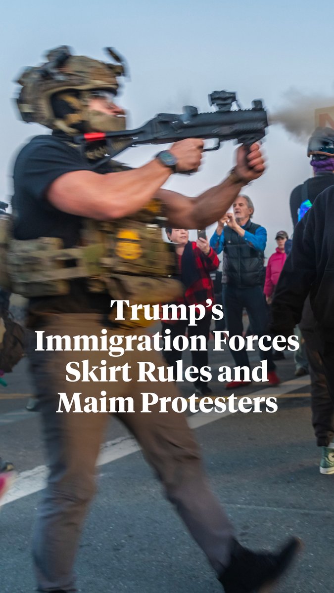 We found more than two dozen cases of immigration agents using "less lethal" weapons in ways that appear to flout the government's own rules, including by aiming at someone’s head, spine or groin or deploying chemical agents near children. Read more: