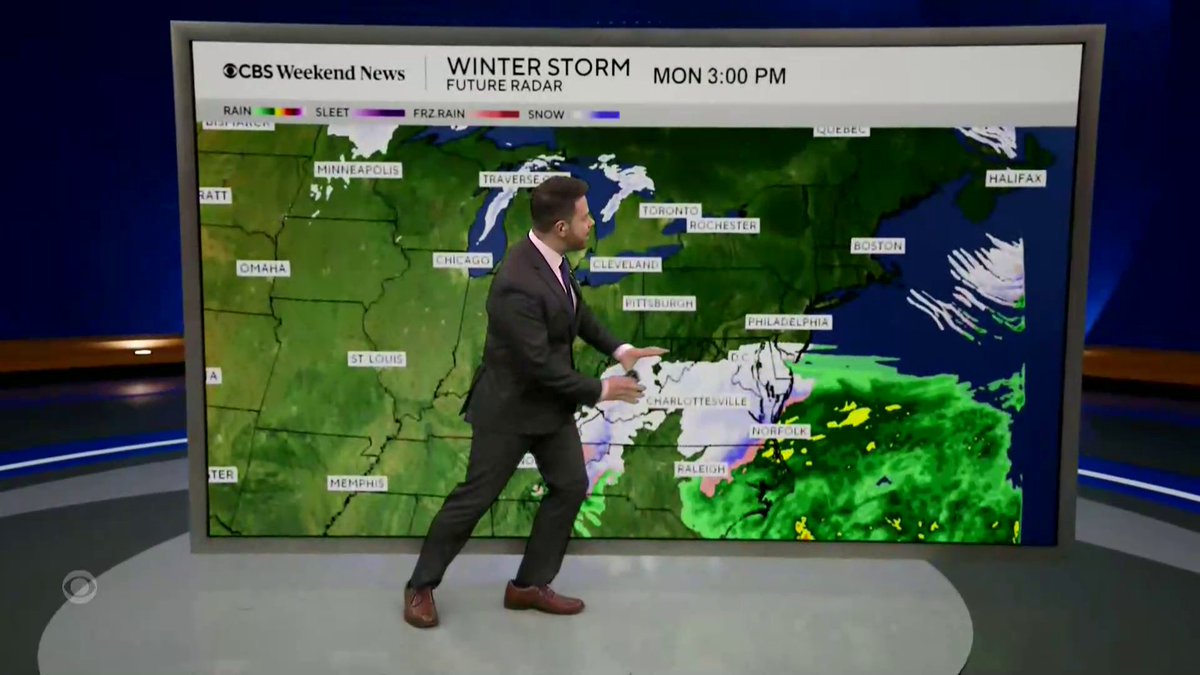 Communities across the Mid-Atlantic could face difficult commutes on Monday, as a system moving across the Deep South and toward the coast is expected to dump rain and snow on the region. Meanwhile, the Midwest is forecast to see continued cold temperatures, while the Pacific Northwest could see potential flooding, as more rain and mountain snow is in the forecast.