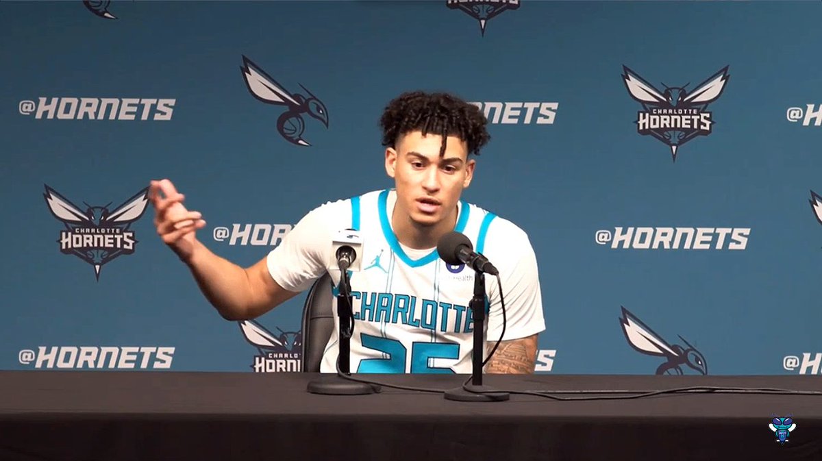 🎙️ KJ Simpson on vets in the locker room: "I always preach that Miles (Bridges) is our leader because he's always consistent, day in and day out, whether in his play or through his voice—he's always talking." "Everybody speaks up in the locker room, and I think that's big."