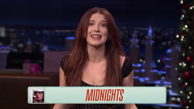 Millie Bobby Brown uses Taylor Swift albums to talk about her journey playing Eleven on Jimmy Fallon. (🎥: The Tonight Show)