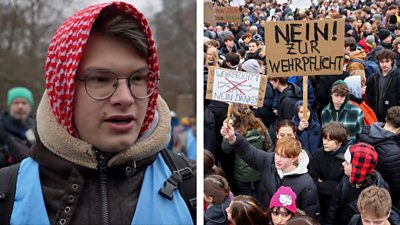 BBCニュース - 「手遅れになる前に」「戦争は最悪の選択」兵役導入にドイツの学生たちが抗議