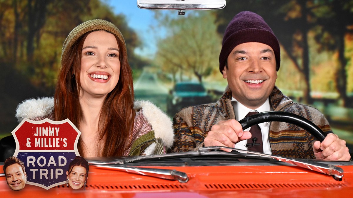 Millie Bobby Brown and Jimmy go on a road trip! 🤣 #FallonTonight #StrangerThingsOnFallon