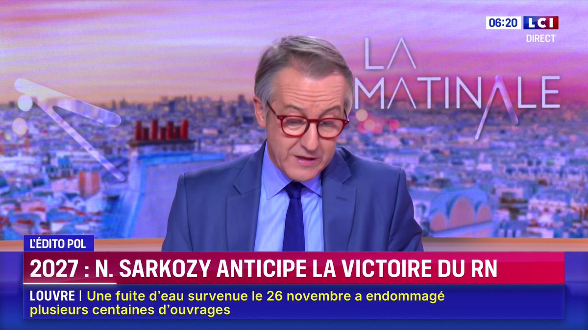 🗣️ 2027 : Nicolas Sarkozy anticipe la victoire du RN "Nicolas Sarkozy veut qu'en 2027, s'il le faut, la droite soit derrière le RN pour lui apporter des hommes et des idées." ▶️ L'édito politique de Christophe Barbier