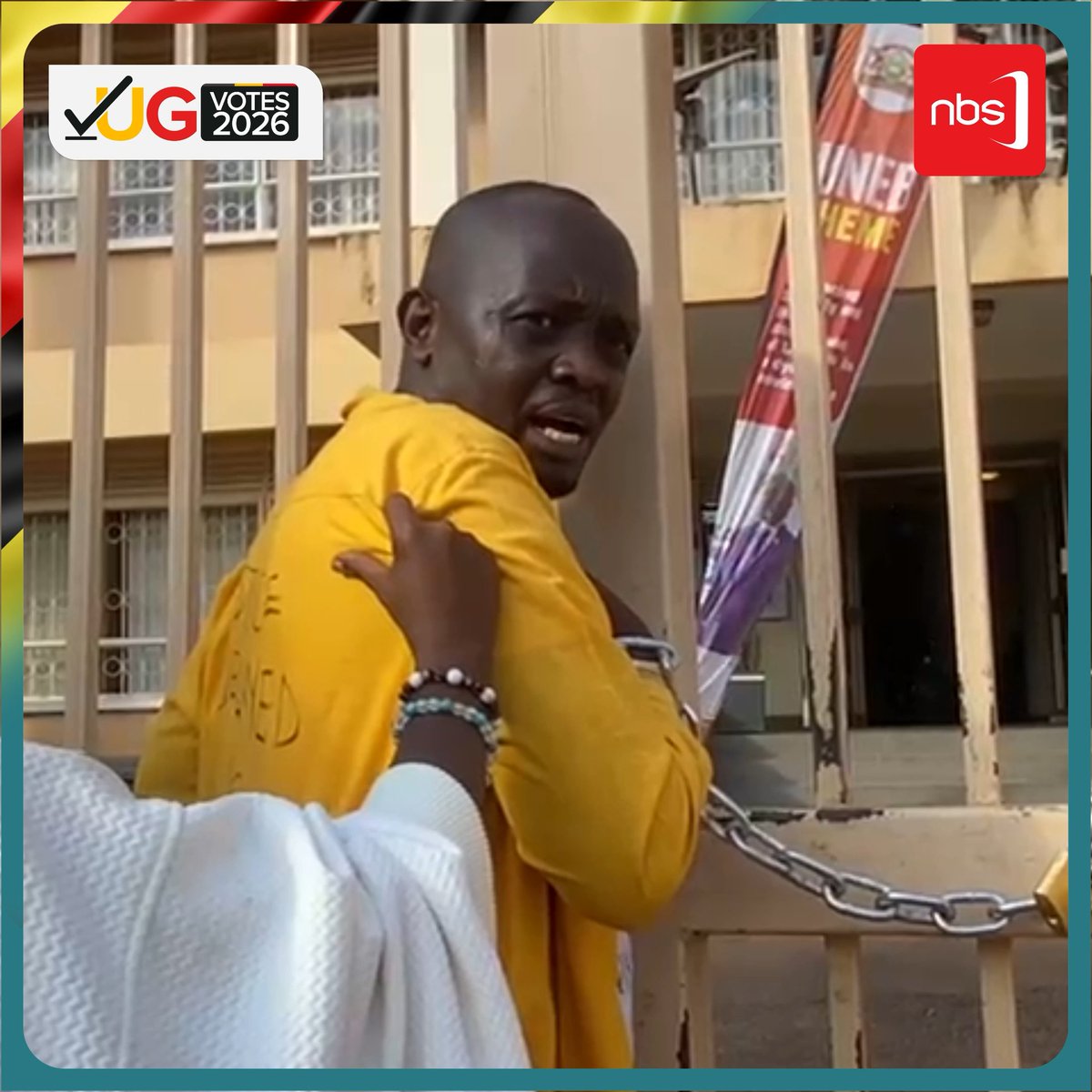 VIDEO: Former Isingiro North MP aspirant Atwine James this morning staged a protest at the UNEB offices, accusing the examinations body of invalidating his academic documents, which led to his disqualification from the race. Catherine Nakato #NBSUpdates #UgVotes2026