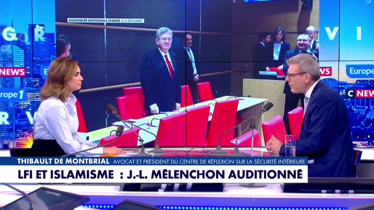 Entrisme islamiste : "Comment avez-vous pu faire ce virage à 180 degrés, est-ce à cause de l'âge ou par duplicité ?" aurait demandé Thibault deMontbrial à J-L. Mélenchon lors de la commission d'enquête #LaGrandeInterview #Europe1