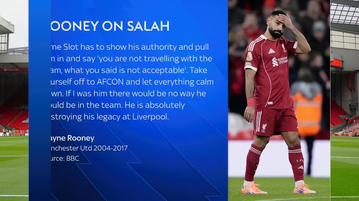 🗣️ Wayne Rooney has said Mohamed Salah is "destroying his legacy at Liverpool" following his comments in the mixed zone after the match at Leeds.