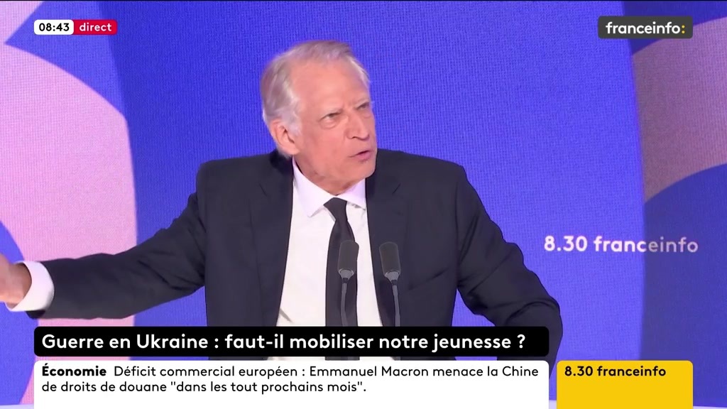🔴 Guerre en Ukraine : faut-il mobiliser notre jeunesse ? ➡️ "Nous avons besoin d'une mobilisation de l'ensemble de la nation. [...] Il est important de développer un esprit de résistance, et ça, c'est le rôle de tous les Français", dit Dominique de Villepin