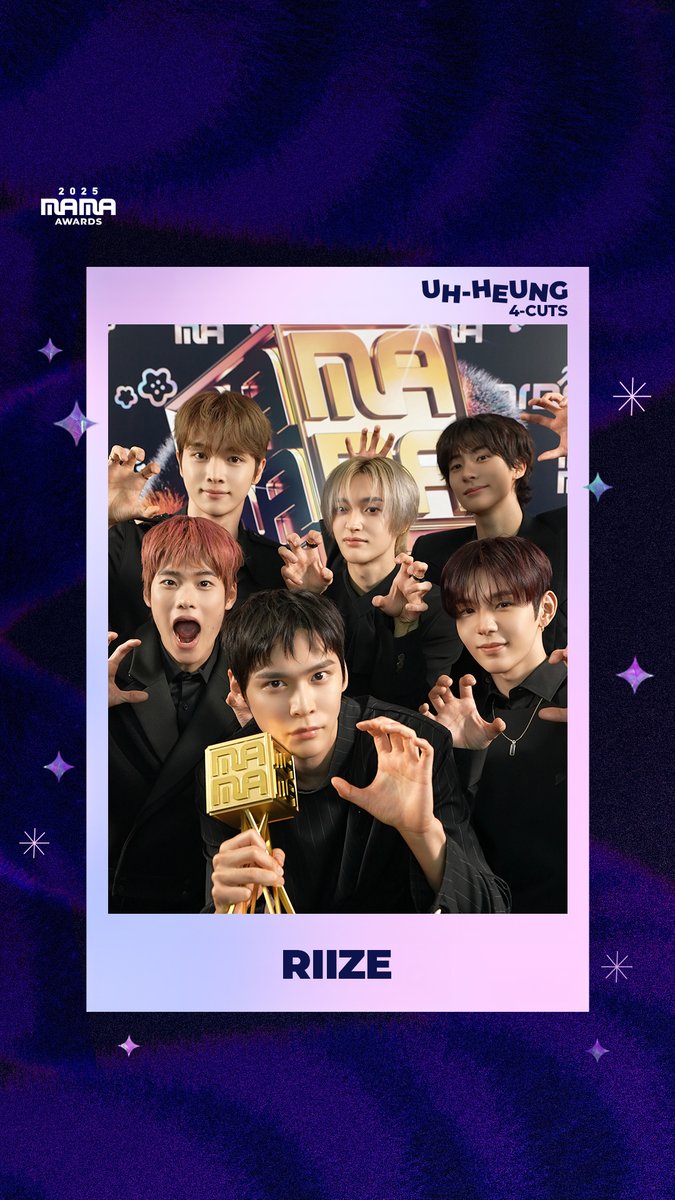 [#2025MAMA] UH-HEUNG 4-CUTS📸 RIIZE Congratulations, RIIZE! Share the glorious moment✨ 🏆 FANS’ CHOICE MALE TOP 10 HEAR MY ROAR, UH-HEUNG 2025 MAMA AWARDS #MAMAAWARDS #2025MAMAAWARDS