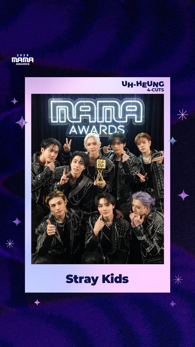 [#2025MAMA] UH-HEUNG 4-CUTS📸 Stray Kids Congratulations, Stray Kids! Share the glorious moment✨ 🏆 VISA ALBUM OF THE YEAR HEAR MY ROAR, UH-HEUNG 2025 MAMA AWARDS #MAMAAWARDS #2025MAMAAWARDS