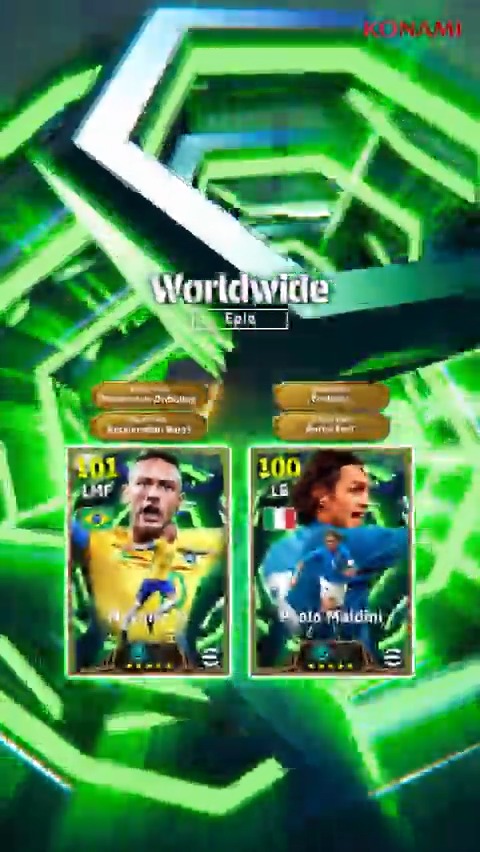 【Epic: Worldwide】 世界を魅了した、パオロ マルディーニとネイマールが登場！ パオロ マルディーニ（デュエル+3） ネイマール（ボールキャリー+3） 攻守の要を獲得し、ピッチを支配しよう！ #イーフト #eFootball