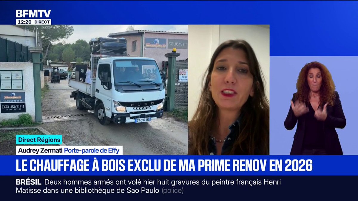 💬 "Les chaudières biomasse ne sont plus éligibles à partir 1er janvier, en revanche les poêles à bois et à granulés continuent de l'être" Audrey Zermati, porte-parole de Effy, s'exprime sur l'exclusion du chauffage à bois de l'aide Ma prime rénov en 2026