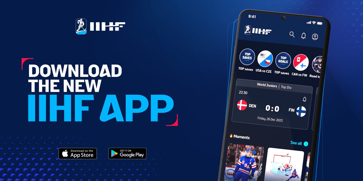 THE BRAND-NEW IIHF APP IS HERE!🔥 Your game. Your teams. Your way. Download it now on all app stores!📲 ➡️ #IIHF