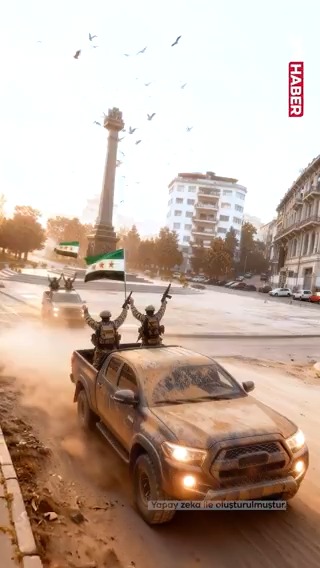 Suriye’de özgürlüğün 1. yılı. TRT Arabi, kanlı Esad rejiminin yıkılışını yapay zekayla anlattı.