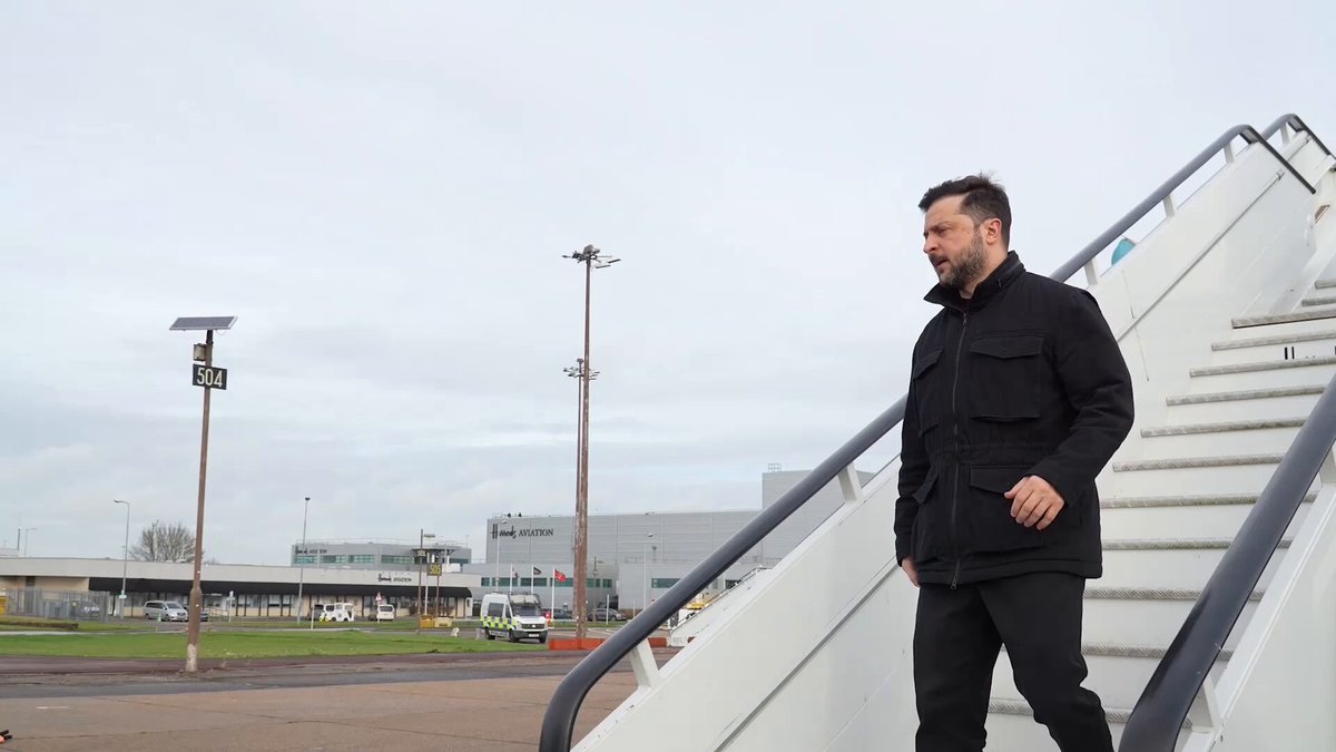 Zelensky has arrived in the United Kingdom, where he was greeted by Ukraine’s ambassador to the UK, Valeriy Zaluzhnyi. He has scheduled meetings with European partners, including a meeting with UK Prime Minister Starmer.