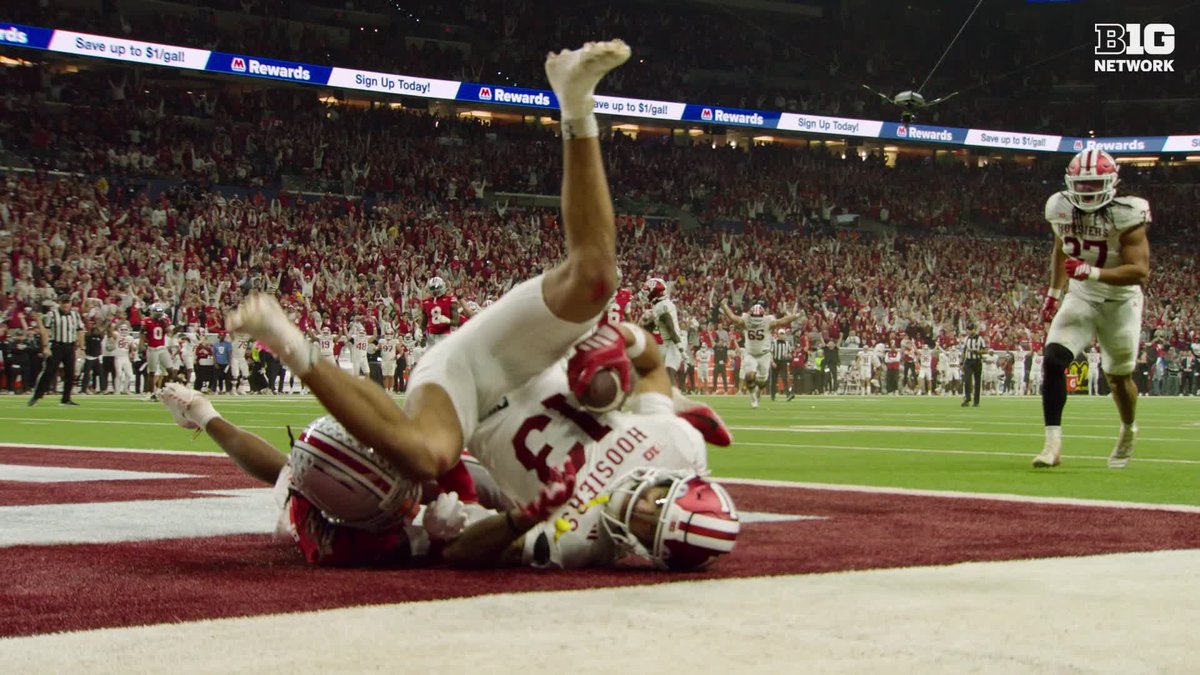 Sarratt scores‼️ The Journey gives Elijah Sarratt's game-winning TD the cinematic treatment 👇 #B1GFCG x Indiana Football