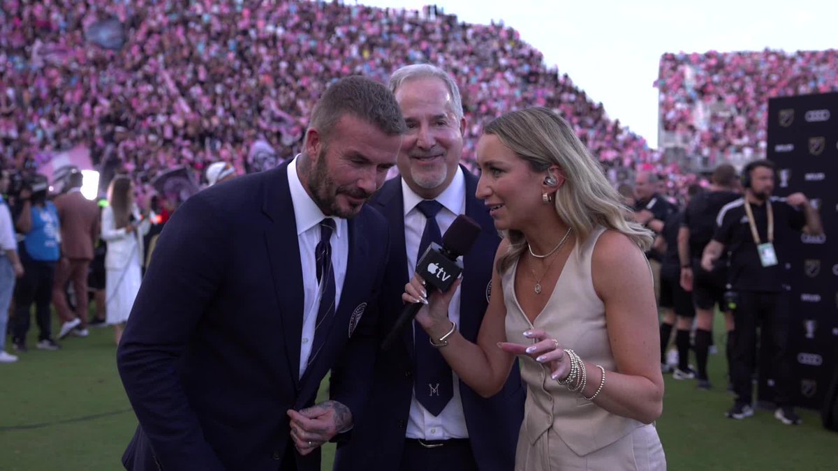 "You give the ball to Leo [Messi] he creates chances." David Beckham to Jillian Sakovits after Inter Miami CF won its first-ever MLS Cup pres. by Audi.