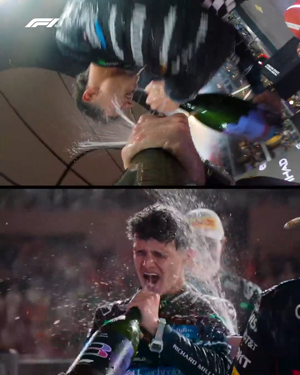 The champagne-cam view for those Abu Dhabi podium celebrations! 🍾🙌 #F1 #AbuDhabiGP