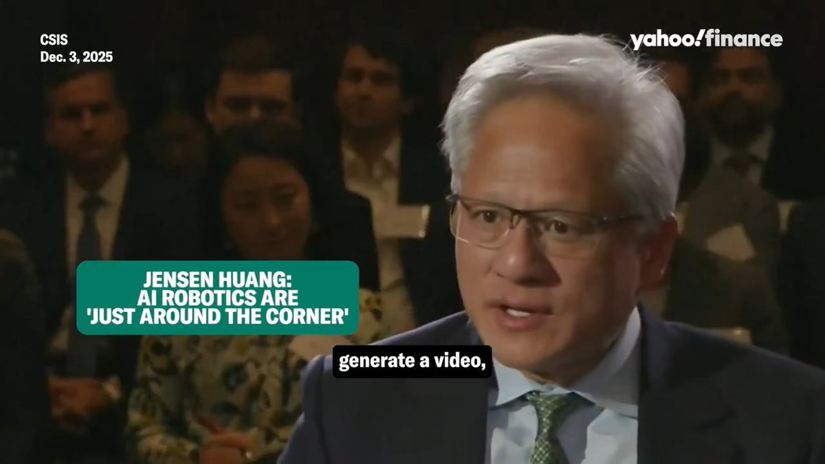 Jensen Huang says AI robotics is "just around the corner."