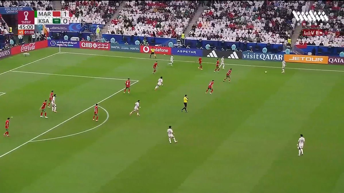 المغرب ينهي الشوط الأول متفوقًا على نظيره السعودي بهدف دون رد 💯 تابعوا المباراة وباقي المواجهات في #كأس_العرب_على_شاشا 🏆💫 شاهد الآن مجاناً وبدون تسجيل دخول 📺