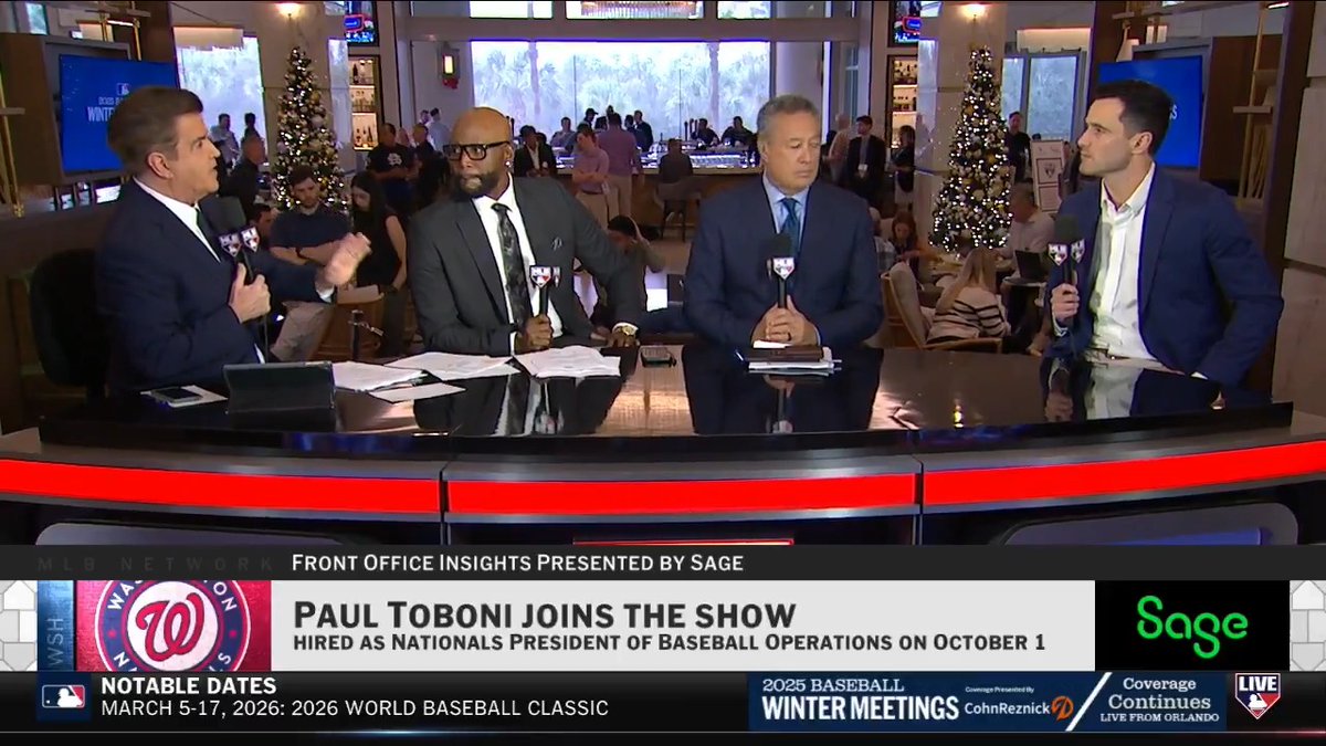 "We focus on just realizing what our talents are. We got a really competitive bunch." New Washington Nationals Pres. of Baseball Ops Paul Toboni details his team outlook for 2026. MLB Network + Sage USA