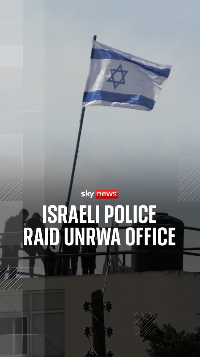 Police took down a UN flag and raised the Israeli flag above the compound during a raid they said was ordered over unpaid taxes. The police raid has been condemned by the UN agency as a challenge to international law. Sky's Adam Parsons reports. 🔗