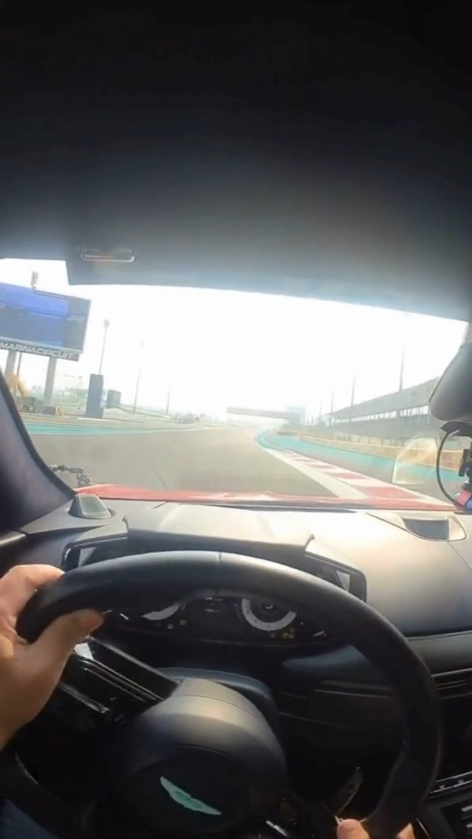 Sliding into the season finale. Wrapping up the last #F1PirelliHotLaps of the year in Abu Dhabi with Vantage. #AstonMartin #Vantage #THRILLDRIVEN