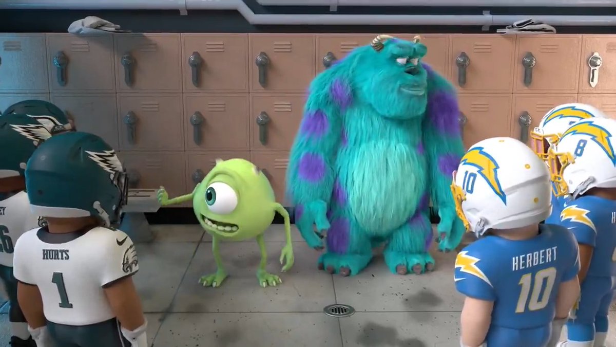 Billy Crystal & John Goodman – two of the original voices of 'Monsters, Inc.' – are back as Mike & Sulley to fire up the Philadelphia Eagles & Los Angeles Chargers Hear more from the iconic actors throughout the night on 'Monsters Funday Football' 🏈8p ET | ESPN2, Disney+, Disney Channel, Disney XD