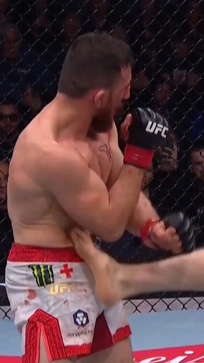 メラブがミドルキックをもらい、思わず「アオ〜！」と声が漏れ出たシーン…！ #UFC