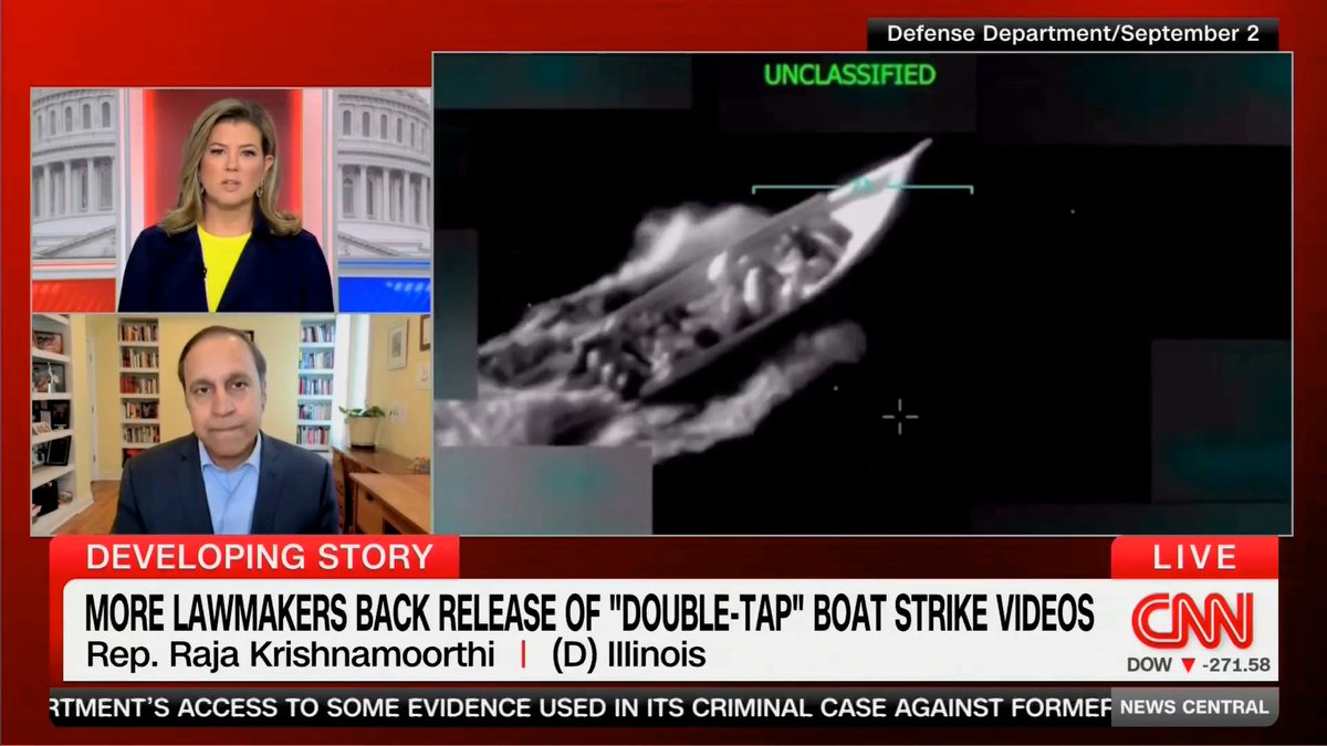Democrat Raja Krishnamoorthi - on hearing that a military lawyer cleared the drug boat strike that killed 11 narco-terrorists - lies and claims that "every JAG officer" has been fired.