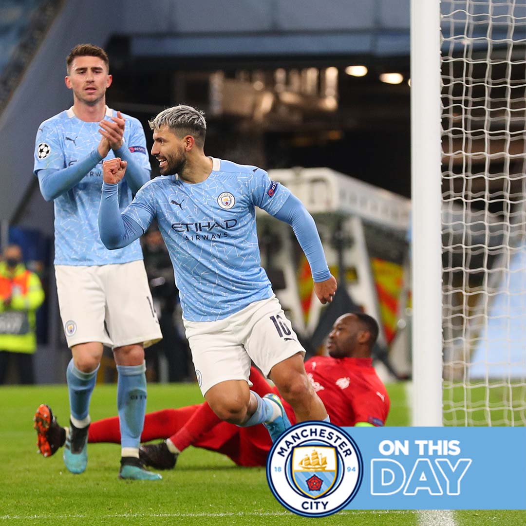 #OnThisDay: #ManCity 3-0 Marseille [2020] ⚽️ [48'] Ferran Torres ⚽️ [77'] Sergio Kun Aguero ⚽️ [90' OG] Álvaro González