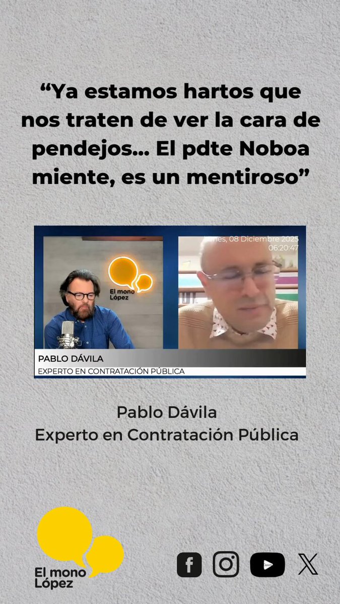 #AHORA| Pablo Dávila (Ab. Pablo Oswaldo Dávila C.) es experto en contratación pública. Se muestra molesto por la falta de trasparencia en el caso #HealthBird, considera que no es un tema de seguridad y que los ciudadanos merecen información.