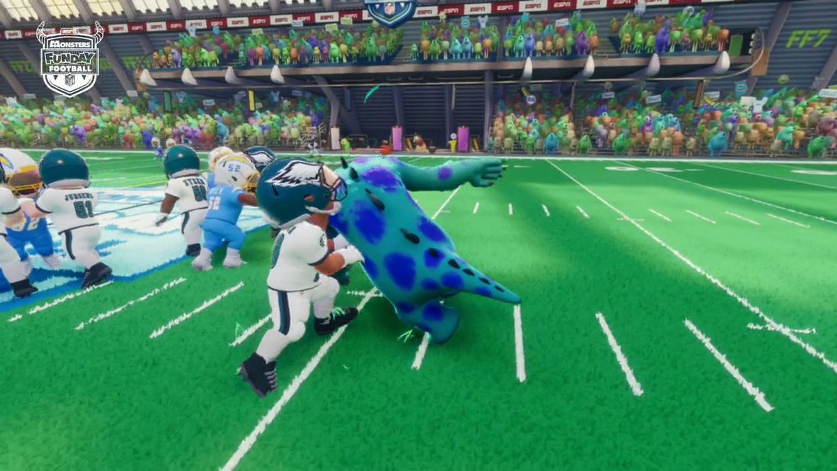 SULLEY SACKED JALEN HURTS 😈 Monsters Funday Football is live now on ESPN2, Disney+, Disney XD, Disney Channel and the ESPN App!