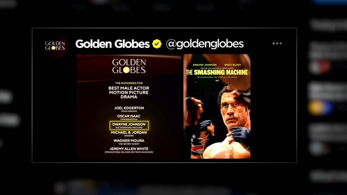 Congratulations to The Final Boss, The Rock, on being nominated for a Golden Globe! 🏆