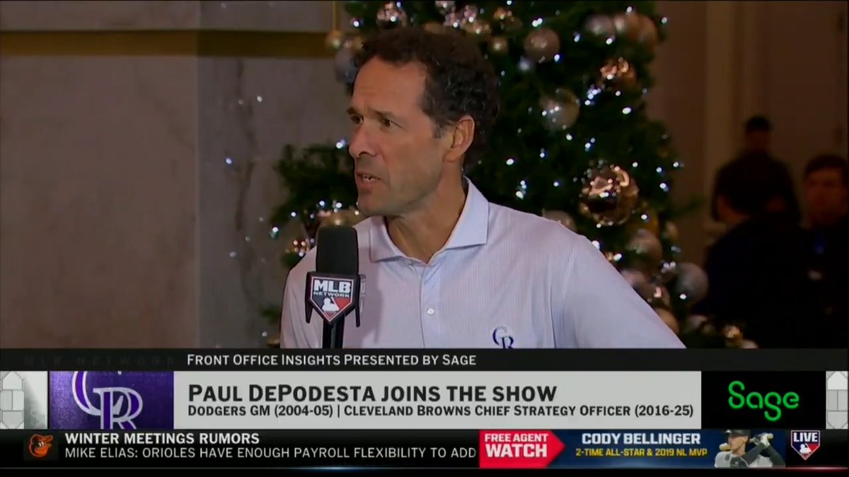 Paul DePodesta is back in baseball after spending a decade in the Cleveland Browns front office! The Rockies President of Baseball Ops joins #MLBTonight to discuss what enticed him about the opportunity and plans for the rest of the offseason. MLB Network x Sage USA