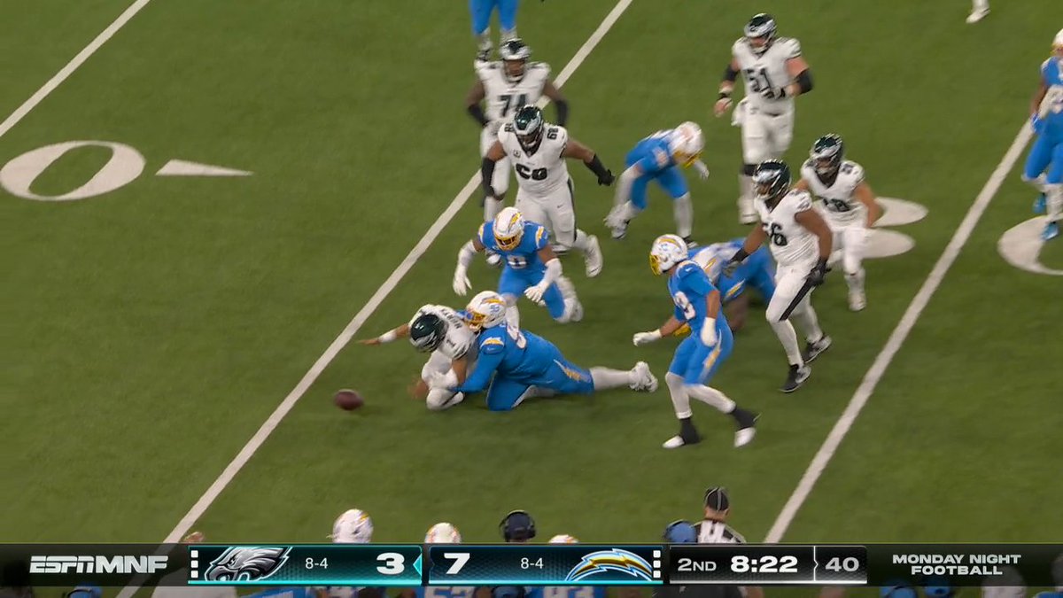 HURTS THREW A PICK, GOT IT BACK, THEN FUMBLED 😱 CHARGERS BALL ⚡