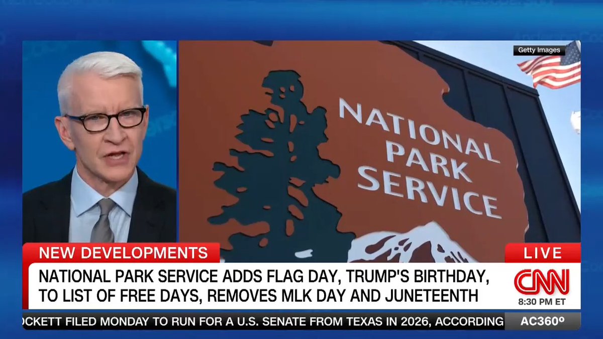 The National Park Service is adding Flag Day, which is President Trump's birthday, to the list of free days, while removing MLK Day and Juneteenth. "I think it goes back to the... show of hostility, animus towards things that are connected to Black Americans," says historian Annette Gordon-Reed about the change.