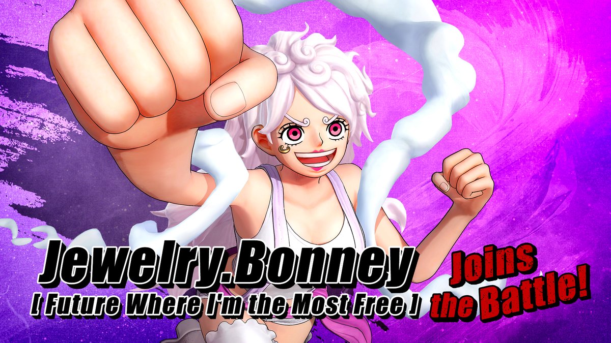Jewelry Bonney unleashes her “Future Where I’m the Most Free” form in ONE PIECE PIRATE WARRIORS 4! Her new look channels that iconic Gear 5 energy... now available in a free update for DLC 7: Future Island Egghead Pack! #OPPW4