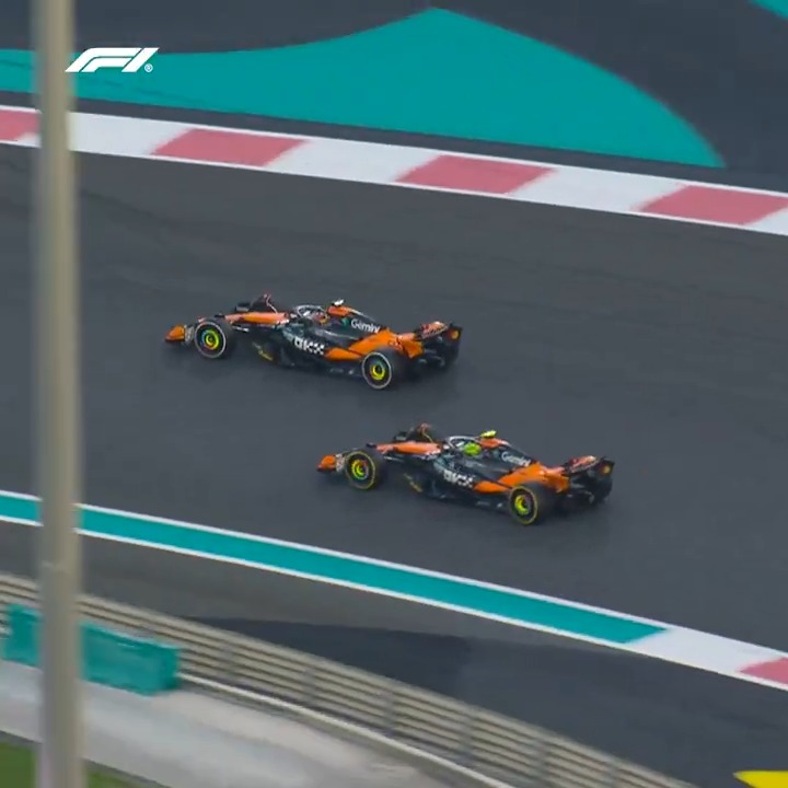 Oscar gave it everything, from the first round to the last... A huge overtake on his team mate to keep his title dreams alive 👊 #F1 #AbuDhabiGP
