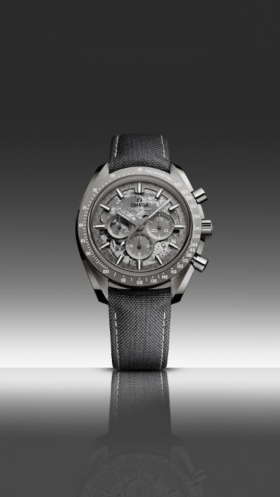 Both sides of the Moon revealed. The Master Chronometer Speedmaster Grey Side of the Moon in plasma-treated metallic grey ceramic. Laser-ablated calibre recreates the lunar far side visible through sapphire caseback. Both sides now yours to see. #OMEGA #Speedmaster