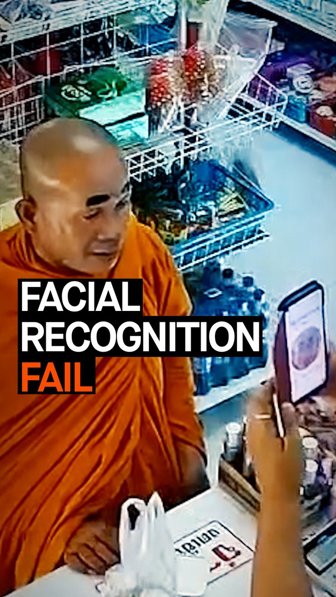 👁️Digital ID = Orwellian nightmare 🥸 This monk’s welfare payment was denied because the facial recognition system didn’t recognise him - so he stuck on black tape as eyebrows Funny? Maybe. But the reality is serious.