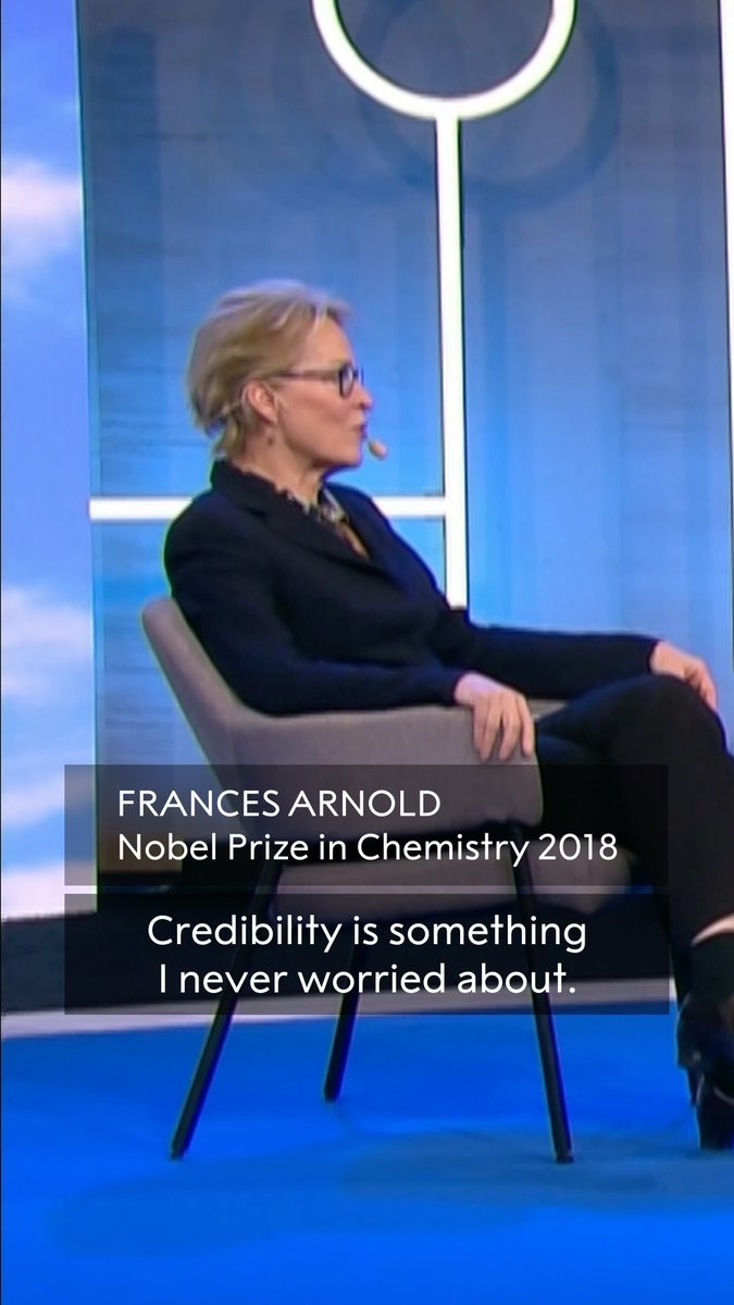 "You can take a different approach to solving a problem if you don't know all the ways it can't be done." Chemistry laureate Frances Arnold spoke about the importance of having an open mind while in discussion with students at today's Nobel Week Dialogue. #NobelPrizeDialogue